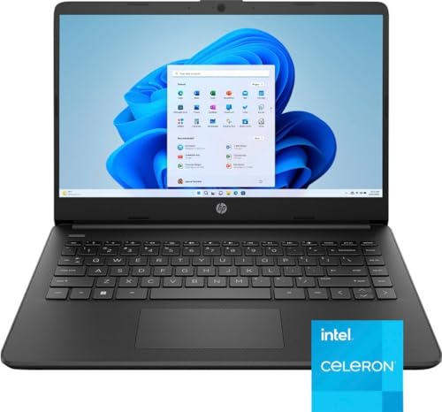 HP le plus récent ordinateur portable ultra léger de 14 po pour étudiants et entreprises, Intel Quad-Core N4120, 8 Go de RAM, 192 Go de stockage (64 Go eMMC + 128 Go Micro SD), 1 an Office 365, webcam, HDMI, WiFi, USB-A&amp;C, Win 11 S 