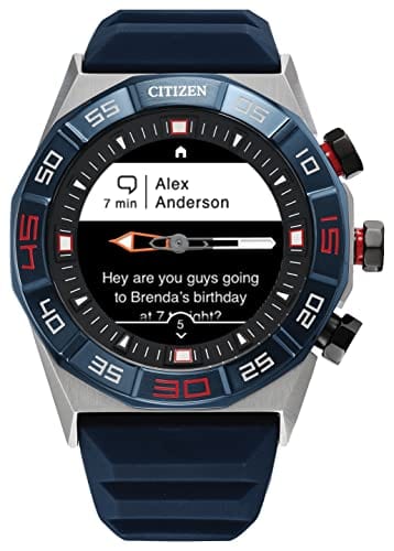 Citizen CZ Smart PQ2 Hybrid Smartwatch with YouQ Wellness app Featuring IBM Watson® AI and NASA Research, Black and White Customizable Display, Bluetooth, HR, Activity Tracker, 18-Day Battery Life