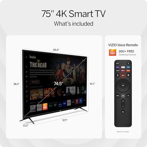 VIZIO Téléviseur intelligent LED 4K UHD série V de 50 pouces avec télécommande vocale, Dolby Vision, HDR10+, compatibilité Alexa, modèle 2022 