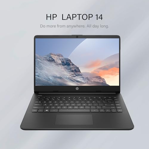 Ordinateur portable HP 14, Intel Celeron N4020, 4 Go de RAM, 64 Go de stockage, écran HD micro-bord de 14 pouces, Windows 11 Famille, fin et portable, graphiques 4K, un an de Microsoft 365 (14-dq0040nr, blanc flocon de neige) 