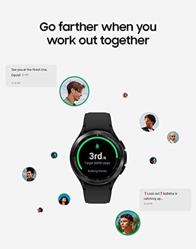 Samsung Electronics Galaxy Watch 4 Classic 46 mm Montre intelligente avec moniteur ECG pour la santé, le fitness, la course à pied, les cycles de sommeil, détection de chute GPS, Bluetooth, version américaine, noir (renouvelé) 