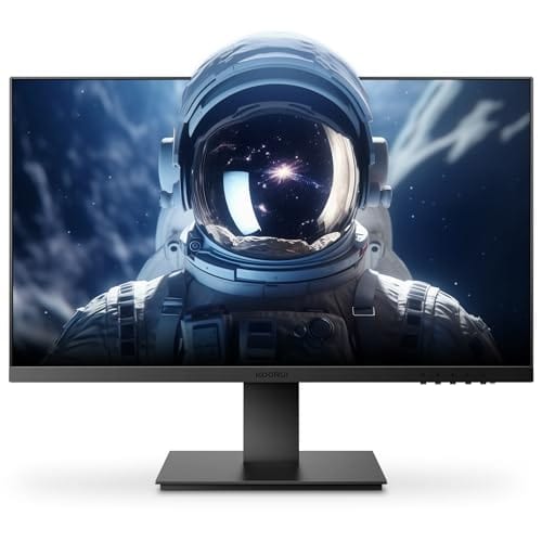 KOORUI 24 inch Full HD 1080p Gaming Monitor 100Hz, 99% sRGB, Sync Adaptive, Build-in Speakers, Low Blue Light, Tilt, VESA Wall Mount, HDMI x1, VGA Port x1, Black…