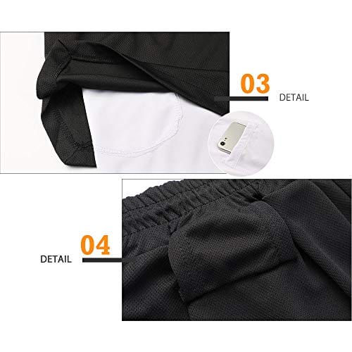 Surenow Mens Running Shorts，Workout Running Shorts for Men，2-in-1 Stealth Shorts，7-Inch Gym Yoga Outdoor Sports Shorts