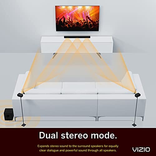 Barre de son Home Cinéma VIZIO V-Series 5.1 avec Dolby Audio, Bluetooth, caisson de basses sans fil, compatible avec assistant vocal, télécommande incluse - V51x-J6 