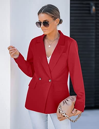 luvamia Blazer Chaquetas para mujer Trabajo Casual Oficina Manga Larga Moda Elegante Trajes de Negocios 