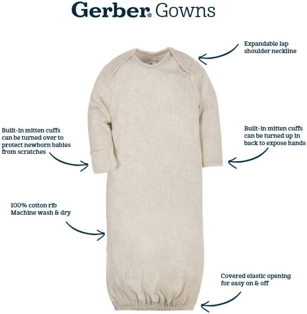 Gerber Baby Boy and Girls 4-Pack Sleeper Gown Xpress