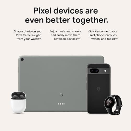 Google Pixel 8a - Téléphone Android débloqué avec Google AI, appareil photo Pixel avancé et batterie 24 heures - Baie - 128 Go 