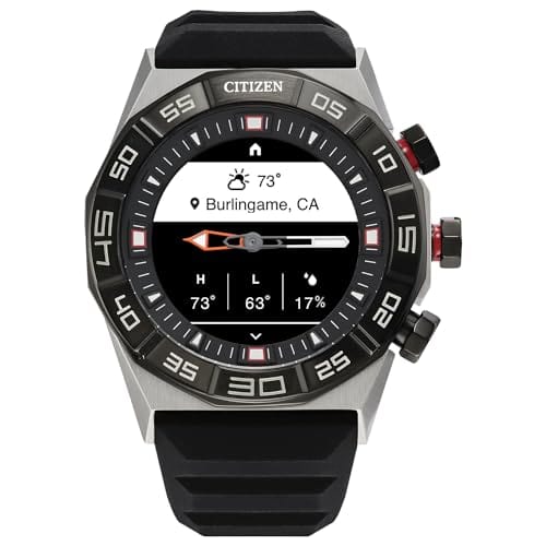 Montre intelligente hybride Citizen CZ Smart PQ2 avec application YouQ Wellness dotée de l'IA IBM Watson® et de la recherche de la NASA, écran personnalisable en noir et blanc, Bluetooth, RH, suivi d'activité, autonomie de 18 jours 