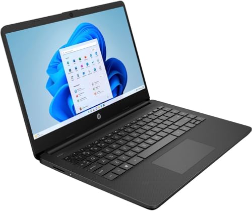 HP más nuevo portátil ultraligero de 14" para estudiantes y empresas, Intel Quad-Core N4120, 8 GB de RAM, 192 GB de almacenamiento (64 GB eMMC+128 GB Micro SD), 1 año de Office 365, cámara web, HDMI, WiFi, USB-A y C, Win 11 S 