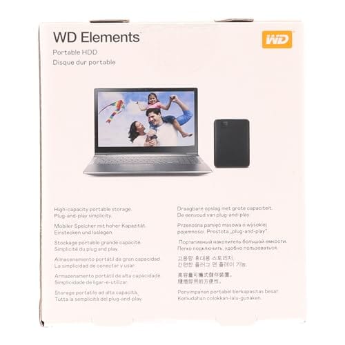 Western Digital 2TB Elements Portable HDD, External Hard Drive, USB 3.0 for PC & Mac, Plug and Play Ready - WDBU6Y0020BBK-WESN