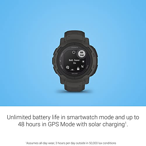 Garmin Instinct 2 Solar, Tactical-Edition, GPS Outdoor Watch, Solar Charging Capabilities, Multi-GNSS Support, Tracback Routing, Black