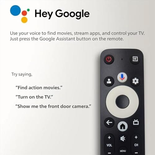 TV intelligente 32 pouces avec LED Google TV, assistant Google intégré avec télécommande vocale, compatible avec Bluetooth, streaming TV HD 768p (noir) 