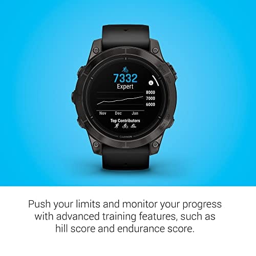 Garmin epix Pro (Gen 2) Sapphire Edition, 51 mm, montre intelligente haute performance, technologie d'entraînement avancée, lampe de poche intégrée, noir 