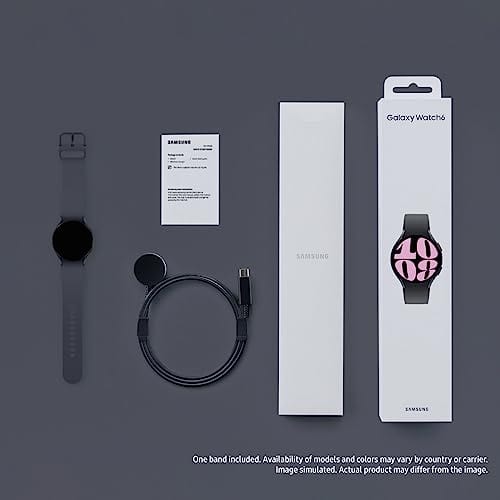 SAMSUNG Galaxy Watch 6 Montre intelligente Bluetooth 40 mm, tracker d'activité, zones RH personnalisées, coaching avancé du sommeil, moniteur cardiaque, capteur BIA, informations sur la santé et le bien-être, grand écran, version américaine, graphite 