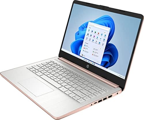 Laptop HP 14, Intel Celeron N4020, 4 GB de RAM, 64 GB de almacenamiento, pantalla HD Micro-edge de 14 pulgadas, Windows 11 Home, delgada y portátil, gráficos 4K, un año de Microsoft 365 (14-dq0040nr, blanco copo de nieve) 