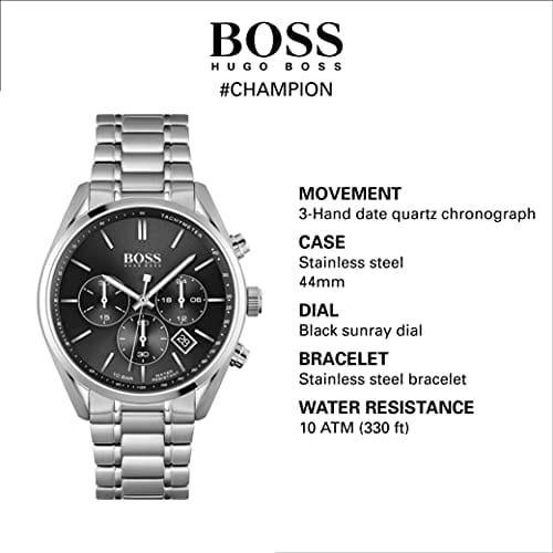 BOSS Montre chronographe à quartz pour homme – Moderne – Résistante à l'eau 