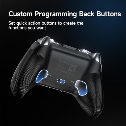 EasySMX Controlador inalámbrico para PC con disparadores Hall, joysticks Hall, controlador Bluetooth para PC, Switch y Steam, Android TV, Android Mobile y iPhone/iPad - Incluye una placa frontal intercambiable blanca 