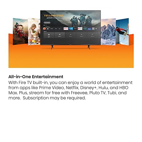 Hisense Classe U6HF Série ULED 4K UHD Smart Fire TV (58U6HF) – QLED, Dolby Vision 600 Nit, HDR 10 plus, taux de mouvement de 240, télécommande vocale, compatible avec Alexa, noir