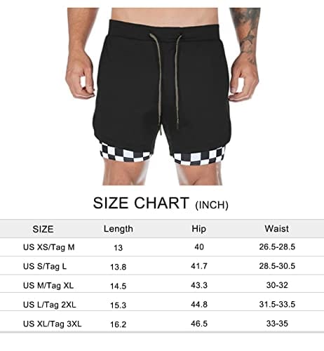 Surenow Mens Running Shorts，Workout Running Shorts for Men，2-in-1 Stealth Shorts，7-Inch Gym Yoga Outdoor Sports Shorts