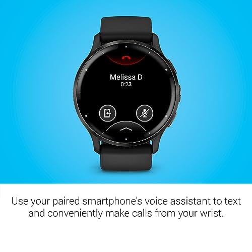 Garmin Venu 3 Slate Bisel de acero inoxidable Pantalla táctil AMOLED de 1,4 pulgadas Reloj inteligente con caja negra de 45 mm y correa de silicona 