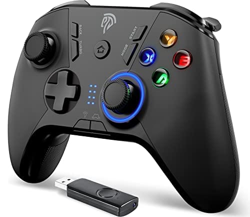 EasySMX Manette de jeu sans fil pour Windows PC/Steam Deck/PS3/Android TV BOX, manette de jeu Plug and Play à double vibration avec 4 touches personnalisées, batterie jusqu'à 14 heures, fonctionne pour Nintendo Switch 