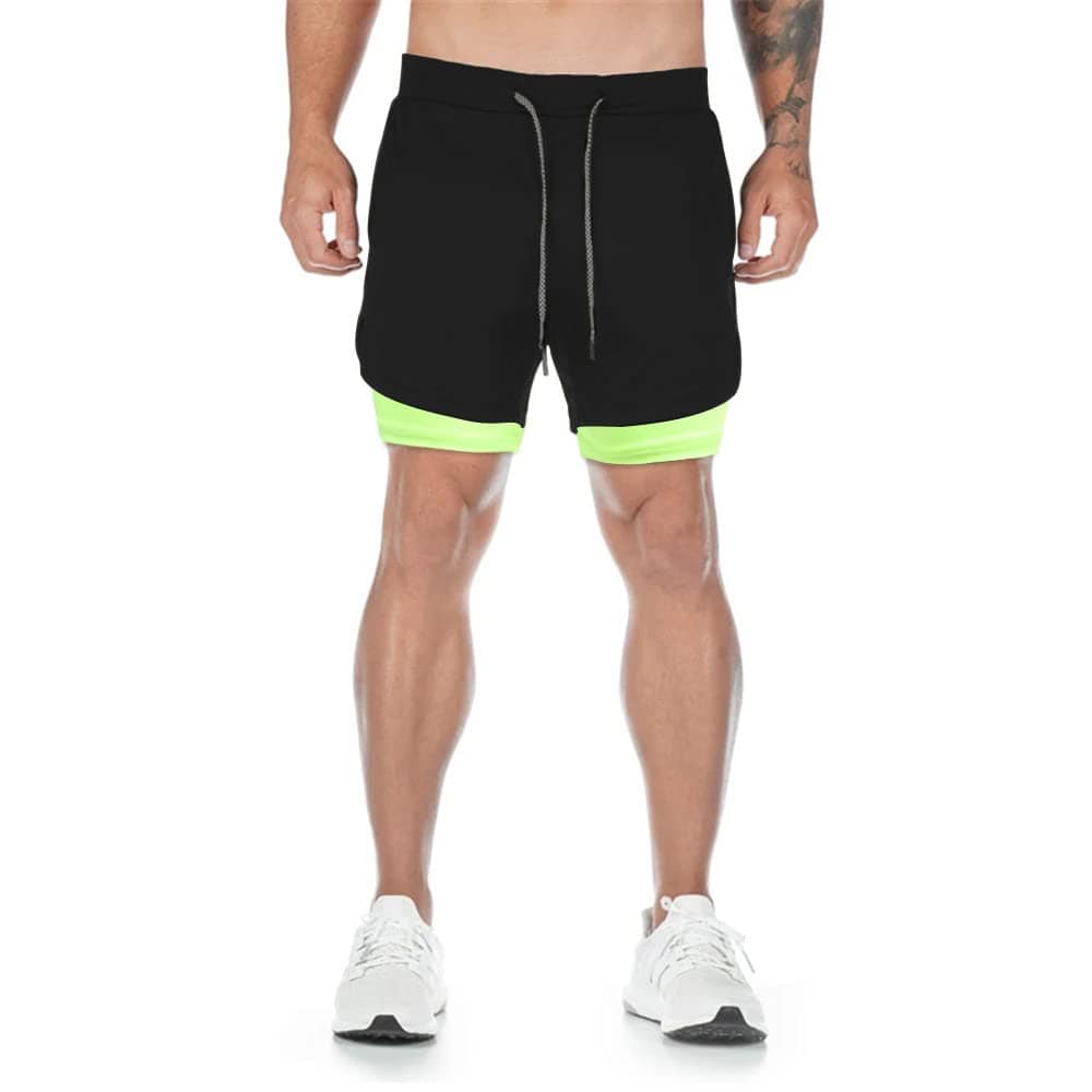 Surenow Mens Running Shorts，Workout Running Shorts for Men，2-in-1 Stealth Shorts，7-Inch Gym Yoga Outdoor Sports Shorts