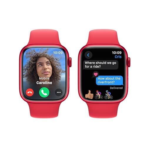 Montre intelligente Apple Watch Series 9 [GPS 45 mm] avec boîtier en aluminium rose et boucle sport rose. Tracker d'activité, applications d'oxygène dans le sang et d'ECG, écran Retina toujours allumé, neutre en carbone 