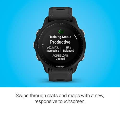 Garmin Forerunner® 955 Solar, montre intelligente de course GPS avec capacités de charge solaire, adaptée aux triathlètes, batterie longue durée, Whitestone 