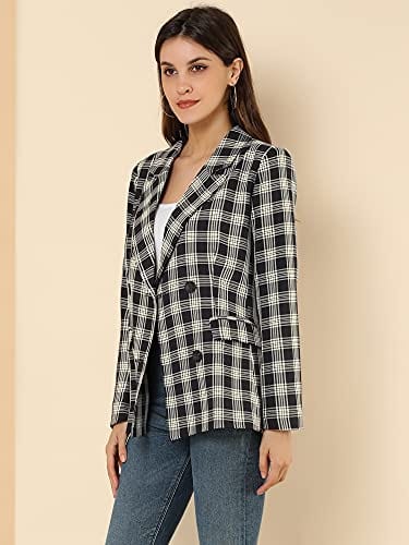 Allegra K Veste blazer formelle à revers cranté pour femme