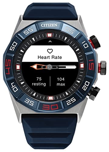 Montre intelligente hybride Citizen CZ Smart PQ2 avec application YouQ Wellness dotée de l'IA IBM Watson® et de la recherche de la NASA, écran personnalisable en noir et blanc, Bluetooth, RH, suivi d'activité, autonomie de 18 jours 