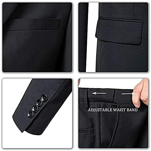 Wangyue Men's Suit Slim Fit 3 Piece Suit Double Breasted Suit One Button Formal Wedding Prom Suits