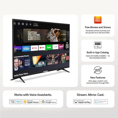 32 Inch Smart TV with LED Google TV, Google Assistant Built-in with Voice Remote, Compatible with Bluetooth, Streaming 768p HD Television (Black)