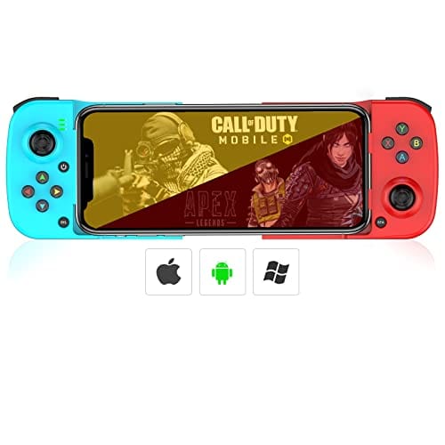 Megadream Manette de jeu mobile pour iPhone iOS Android PC : fonctionne avec iPhone 15/14/13/12/11/X, iPad, Samsung Galaxy, TCL, tablette, Call of Duty, Black Desert Mobile – Jouez directement (gris) 