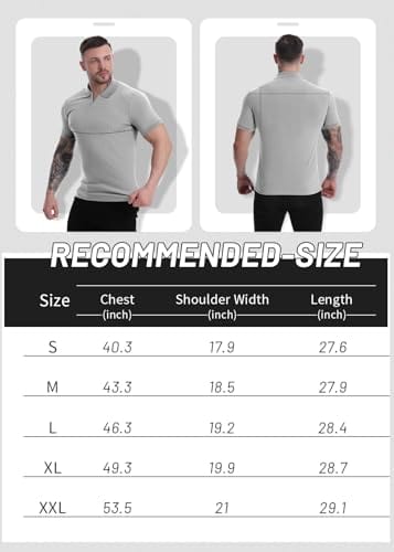 Muscle Polo Shirts for Men Slim Fit Short Sleeve Golf Shirts Men Dry Fit Shirts Casual Stylish Clothes