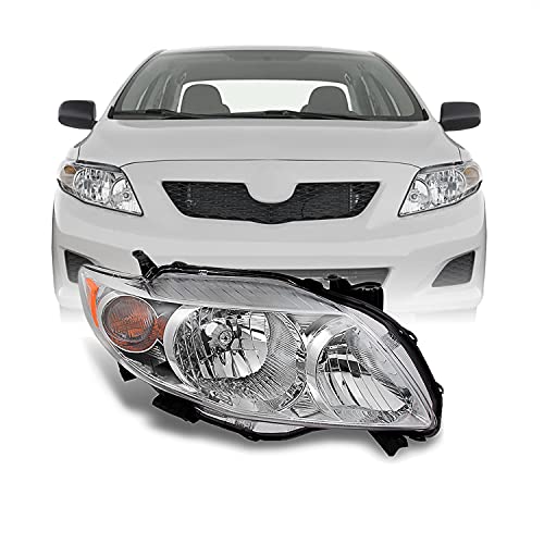 AKKON - For Toyota Corolla Base | LE | XLE Chrome Headlights Driver and Passenger Side Replacement Pair