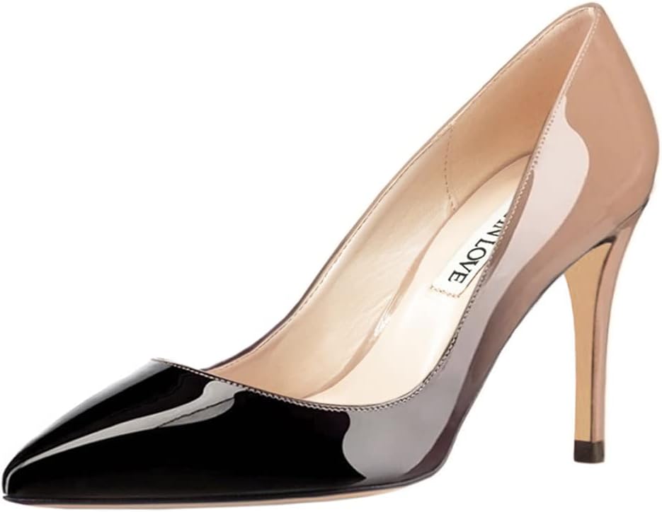 JOY IN LOVE Women's Pumps Shoes 3.5" High Heels Pointy Toe Stiletto Pumps Xpress