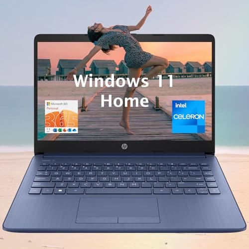 Ordinateur portable HP, étudiant et professionnel, écran HD 14", Intel Quad-Core N4120, 16 Go de RAM DDR4, 64 Go eMMC, 1 an Office 365, webcam, RJ-45, HDMI, Wi-Fi, Windows 11 Famille, Argent 