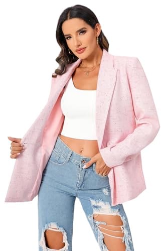 Blazer de costume surdimensionné à double boutonnage pour femme, veste à manches longues, style petit ami décontracté, blazer de travail et de bureau avec poches