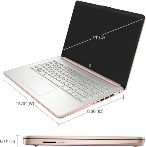 HP Newest 14" Ultral Light Laptop for Students and Business, Intel Quad-Core N4120, 8GB RAM, 192GB Storage(64GB eMMC+128GB Micro SD), 1 Year Office 365, Webcam, HDMI, WiFi, USB-A&C, Win 11 S