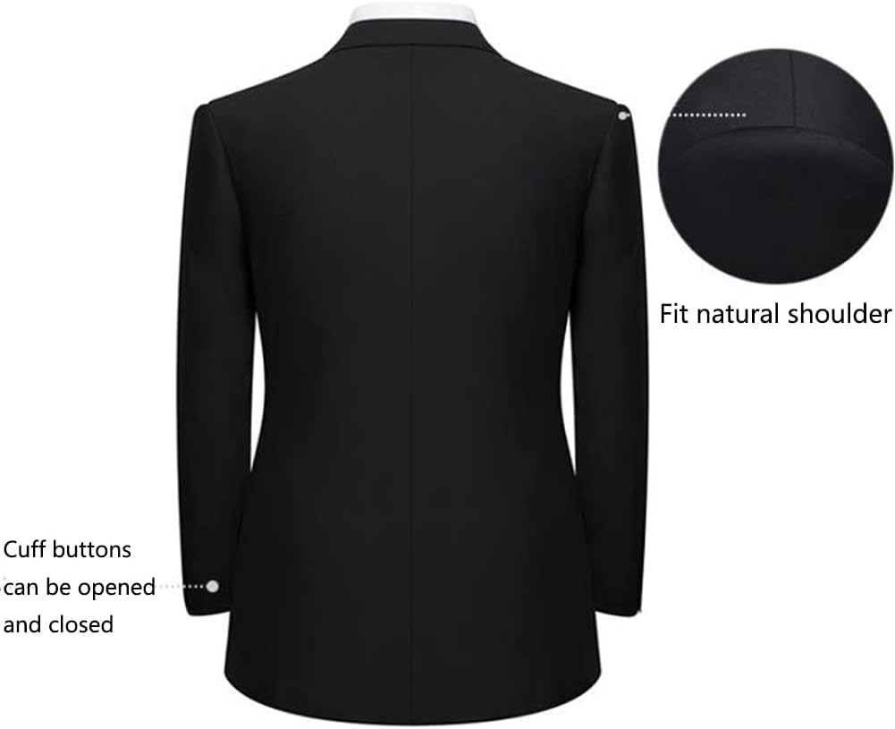 Wangyue Men's Suit Slim Fit 3 Piece Suit Double Breasted Suit One Button Formal Wedding Prom Suits