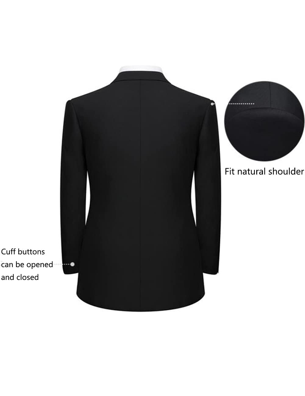 Wangyue Men's Suit Slim Fit 3 Piece Suit Double Breasted Suit One Button Formal Wedding Prom Suits