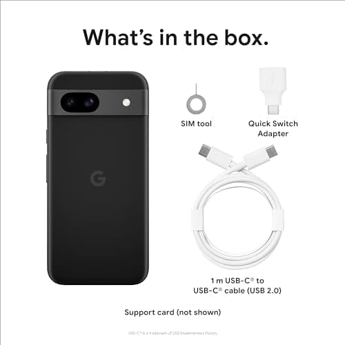 Google Pixel 8a - Téléphone Android débloqué avec Google AI, appareil photo Pixel avancé et batterie 24 heures - Baie - 128 Go 