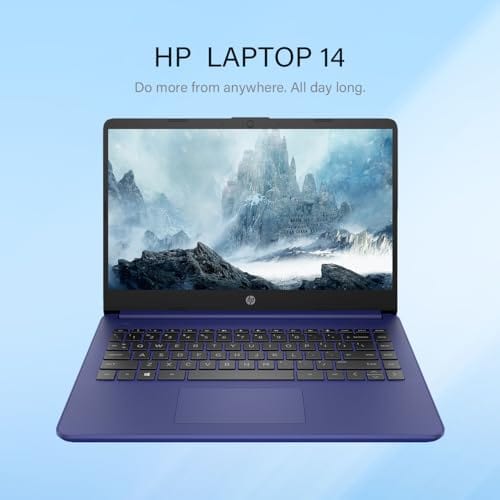 Laptop HP 14, Intel Celeron N4020, 4 GB de RAM, 64 GB de almacenamiento, pantalla HD Micro-edge de 14 pulgadas, Windows 11 Home, delgada y portátil, gráficos 4K, un año de Microsoft 365 (14-dq0040nr, blanco copo de nieve) 