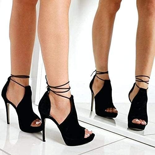 Womens Peep Toe Tie Lace Up Platform High Heels Sexy Stilettos Dress Sandals Wedding Pumps Shoes Xpress