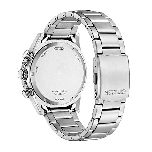 Citizen Reloj deportivo informal para hombre Brycen Eco-Drive cronógrafo de acero inoxidable, hora de 12/24 horas, fecha, taquímetro, resistente al agua hasta 100 metros, cristal mineral esférico, fin de semana