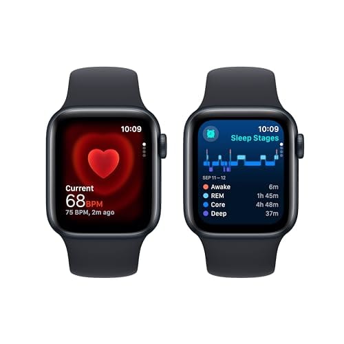 Apple Watch SE (2.ª generación) [GPS 40 mm] Smartwatch con caja de aluminio Midnight y correa deportiva Midnight S/M. Seguimiento de actividad física y sueño, Detección de accidentes, Monitor de frecuencia cardíaca 