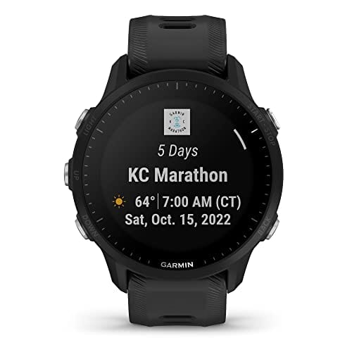 Garmin Forerunner® 955 Solar, reloj inteligente para correr con GPS y capacidad de carga solar, adaptado a triatletas, batería de larga duración, Whitestone 