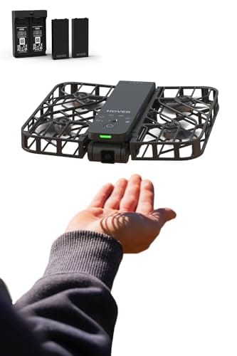 X1 Drone with Camera, Self-Flying Camera Drone with Follow Me Mode, Foldable Mini Drone with HDR Video Capture, Palm Takeoff, Intelligent Flight Paths, Hands-Free Control Black (Combo)