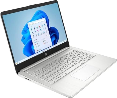 HP más nuevo portátil ultraligero de 14" para estudiantes y empresas, Intel Quad-Core N4120, 8 GB de RAM, 192 GB de almacenamiento (64 GB eMMC+128 GB Micro SD), 1 año de Office 365, cámara web, HDMI, WiFi, USB-A y C, Win 11 S 