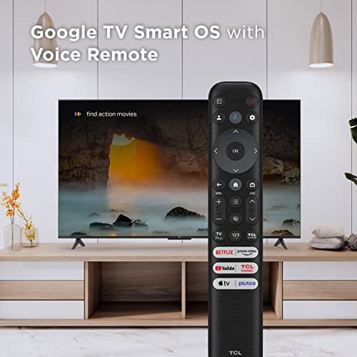 TCL 50-Inch Class S4 4K LED Smart TV with Google (50S450G, 2023 Model), Dolby Vision, HDR Pro, Atmos, Assistant Built-in Voice Remote, Works Alexa, Streaming UHD Television